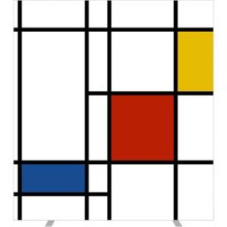 Cloison easyScreen, avec motif photo, modèle Mondrian, largeur 1600 mm