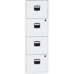BISLEY Classeur pour dossiers suspendus PFA, 4 tiroirs, blanc trafic