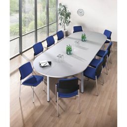 eurokraft pro Plateau de table de conférence, plateau rectangulaire, largeur 1600 mm, gris clair