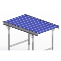 Gura Transporteur à rouleaux pour charges légères, cadre en acier et rouleaux en plastique, largeur voie 600 mm, entraxe 100 mm, longueur 1 m