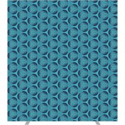 Cloison easyScreen, avec motif photo, modèle mosaïque bleue, largeur 1600 mm