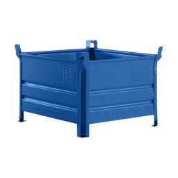 Heson Caisse-palette à parois pleines, l x L 800 x 1000 mm, charge max. 500 kg, bleu, 5 pièces et +