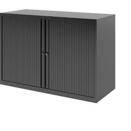 BISLEY Armoire à rideaux Euro, largeur 1000 mm, 1 tablette, noir