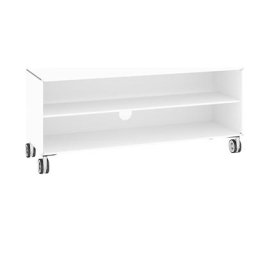 mauser Support sur roulettes pour téléviseur, 1 tablette, blanc pur