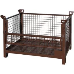 Eichinger Caisse-palette grillagée, L x l x h 1200 x 800 x 750 mm, grand côté rabattable à 1/3, brun chocolat