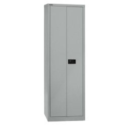 BISLEY Armoire à portes battantes UNIVERSAL, h x l x p 1950 x 600 x 400 mm, 4 tablettes, 5 hauteurs de classeurs, argent
