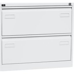 BISLEY Classeur pour dossiers suspendus LIGHT, à 2 rangées, 2 tiroirs, format A4, blanc trafic