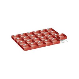 LISTA Kit de compartimentation pour tiroirs, 24 godets, rouge, pour hauteur façade 75 mm
