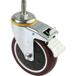 Roulette pivotante avec frein, pour appareil de levage de mini-palettes, 125 x 35 mm