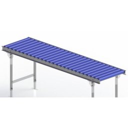 Gura Transporteur à rouleaux pour charges légères, cadre en acier et rouleaux en plastique, largeur voie 500 mm, entraxe 75 mm, longueur 2,0 m