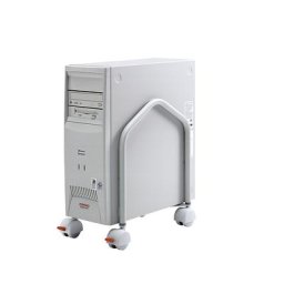 Twinco Support mobile pour unité centrale, h x p 400 x 330 mm, montage avec ou sans inclinaison, gris clair RAL 7035, 2 pièces et +