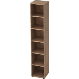eurokraft pro ANNY - Rayonnage de bureau, 5 tablettes, h x l x p 2156 x 400 x 400 mm, façon noyer