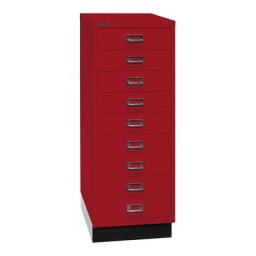 BISLEY MultiDrawer™ série 39, avec socle, format A3, 9 tiroirs, rouge cardinal, noir