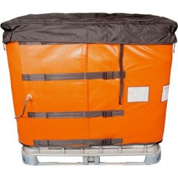 Enveloppe chauffante pour cubitainer IBC ATEX ECO, cubitainers IBC de 1000 litres, 960 W + accessoires, silicone, max. 50 °C, IP54