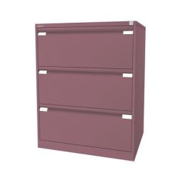 BISLEY Classeur pour dossiers suspendus à 2 rangées, 3 tiroirs, format A4, rose