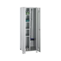 eurokraft pro Vestiaire et armoire multi-usage, avec support à pinces, 6 compartiments, largeur 600 mm, entièrement gris clair