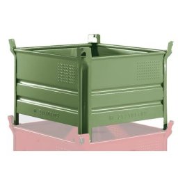 Heson Caisse-palette à parois pleines, l x L 800 x 1000 mm, charge max. 2000 kg, vert, 5 pièces et +