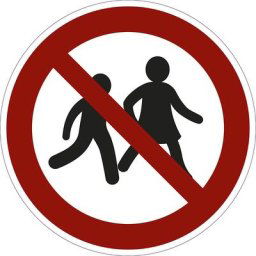 Panneaux d'interdiction, interdit aux enfants, lot de 10, plastique, Ø 200 mm