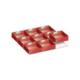 LISTA Kit de compartimentation pour tiroirs, 9 godets, pour hauteur façade 75 mm