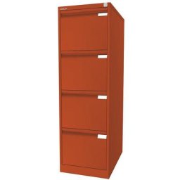 BISLEY Classeur pour dossiers suspendus à 1 rangée, 4 tiroirs, format A4, orange