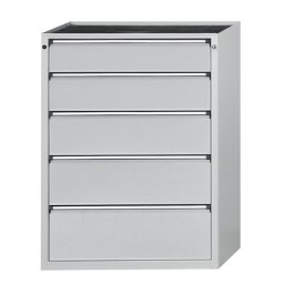ANKE Armoire à tiroirs, l x p 910 x 675 mm, charge max. tiroirs 200 kg, 5 tiroirs, hauteur 1280 mm, façade gris clair