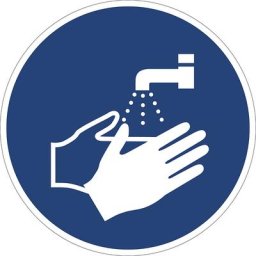 Panneaux indiquant les mesures de sécurité obligatoires, obligation de se laver les mains, lot de 10, plastique, Ø 200 mm