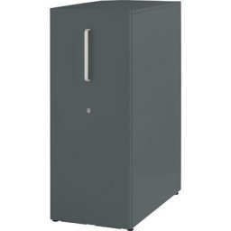 BISLEY Meuble de rangement Tower™ 3, avec plateau de finition et 1 tableau à épingler, version droitière, 2 tablettes, anthracite