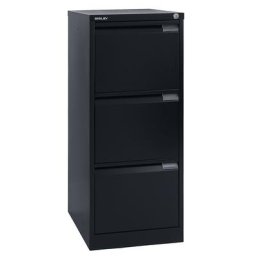BISLEY Classeur pour dossiers suspendus à 1 rangée, 3 tiroirs, format A4, noir foncé