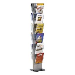 Présentoir de prospectus format A4, support pour prospectus à accrocher, double face, 12 corbeilles à prospectus