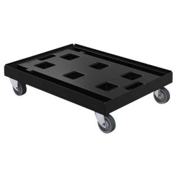 eurokraft basic Rouleur simple, noir, en matériau recyclé, force 500 kg