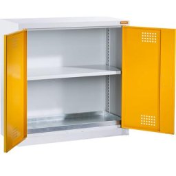 eurokraft basic Armoire de sécurité pour produits chimiques, hauteur 900 mm, 1 tablette, 1 cuve de rétention
