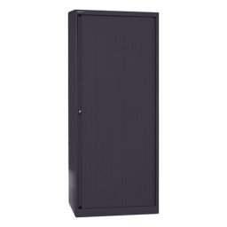 BISLEY Armoire à rideaux Euro, largeur 800 mm, 4 tablettes, noir