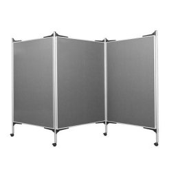 magnetoplan Kit tableau de présentation mobile, 3 tableaux pour épingles, 4 montants, largeur 3 x 1200 mm