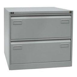 BISLEY Classeur pour dossiers suspendus LIGHT, à 2 rangées, 2 tiroirs, format A4, argent