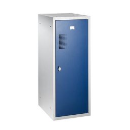 eurokraft basic Vestiaire multicases combiné, module unique, h x l x p 1000 x 400 x 500 mm, dispositif porte-cadenas, corps gris clair / porte bleu gentiane