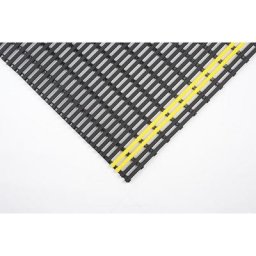 Tapis antidérapant, PVC recyclé, rouleau de 10 m, largeur 1000 mm, coloris noir / jaune