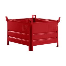 Heson Caisse-palette sur semelles, L x l 1000 x 800 mm, charge max. 2000 kg, rouge, 10 pièces et +
