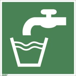 Panneaux d'urgence et de secours, eau potable, lot de 10, film, 150 x 150 mm