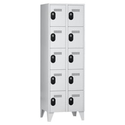 Wolf Vestiaire multicases, hauteur cases 320 mm, h x l x p 1850 x 600 x 500 mm, largeur compartiments 300 mm, coloris corps / porte gris clair / gris clair