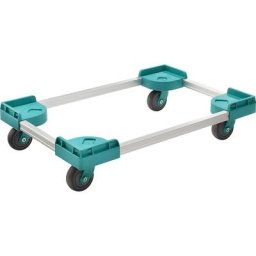 Plateau roulant en aluminium, force 150 kg, lot de 2, L x l x h 630 x 430 x 137 mm