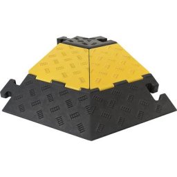 Gaine protège-câbles, taille moyenne, élément angulaire, à gauche, L x l x h 590 x 570 x 50 mm, noir