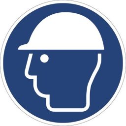 Panneaux indiquant les mesures de sécurité obligatoires, casque obligatoire, lot de 10, aluminium, Ø 200 mm