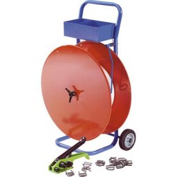 Kit de cerclage, feuillard composite, tendeur, dérouleur de bobine mobile, feuillard, boucles métalliques, largeur feuillard 19 mm