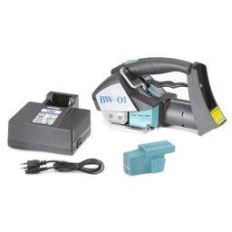 Machine à cercler sur accumulateur pour feuillard en PP ou PET, semi-automatique, appareil professionnel, pour largeur feuillard 12 - 16 mm