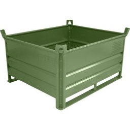 Heson Caisse-palette sur semelles, L x l 1200 x 1000 mm, charge max. 2000 kg, vert, 1 pièce et +