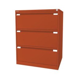 BISLEY Classeur pour dossiers suspendus à 2 rangées, 3 tiroirs, format A4, orange