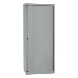BISLEY Armoire à rideaux Euro, largeur 800 mm, 4 tablettes, argent