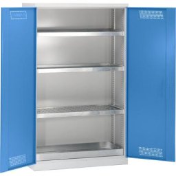 eurokraft pro Armoire de sécurité, avec portes en tôle pleine, 3 tablettes de rétention, largeur 1200 mm