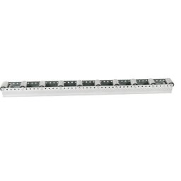 Rail à galets cylindriques, à intervalles de 130 mm, Ø 50 mm, acier, longueur 2,4 m, à partir de 10 pièces