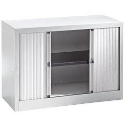 BISLEY Armoire à rideaux Euro, largeur 1000 mm, 1 tablette, gris clair